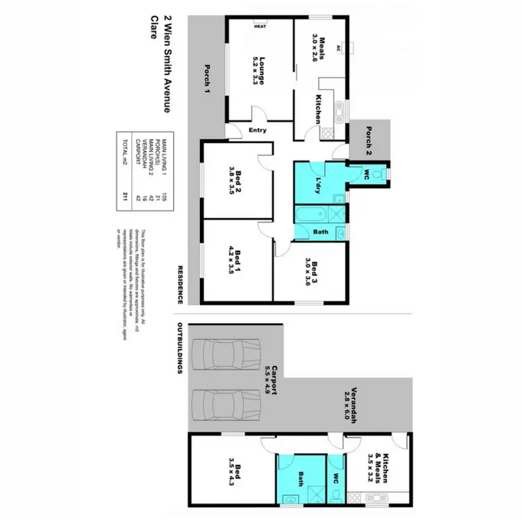 Floorplan of Homely house listing, 2 Wien Smith Avenue, Clare SA 5453