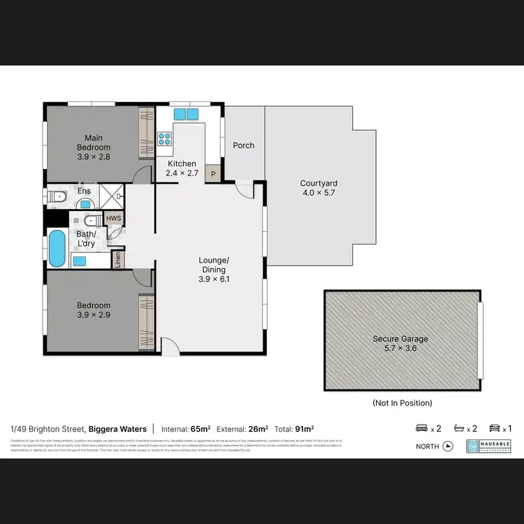Floorplan of Homely unit listing, 1/49 Brighton Street, Biggera Waters QLD 4216