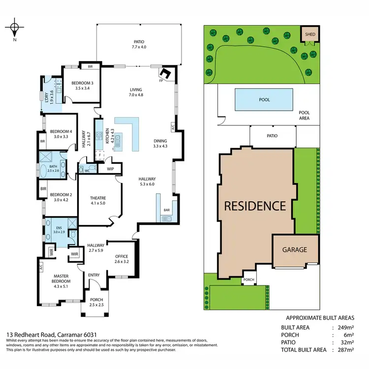 Floorplan of Homely house listing, 13 Redheart Road, Carramar WA 6031