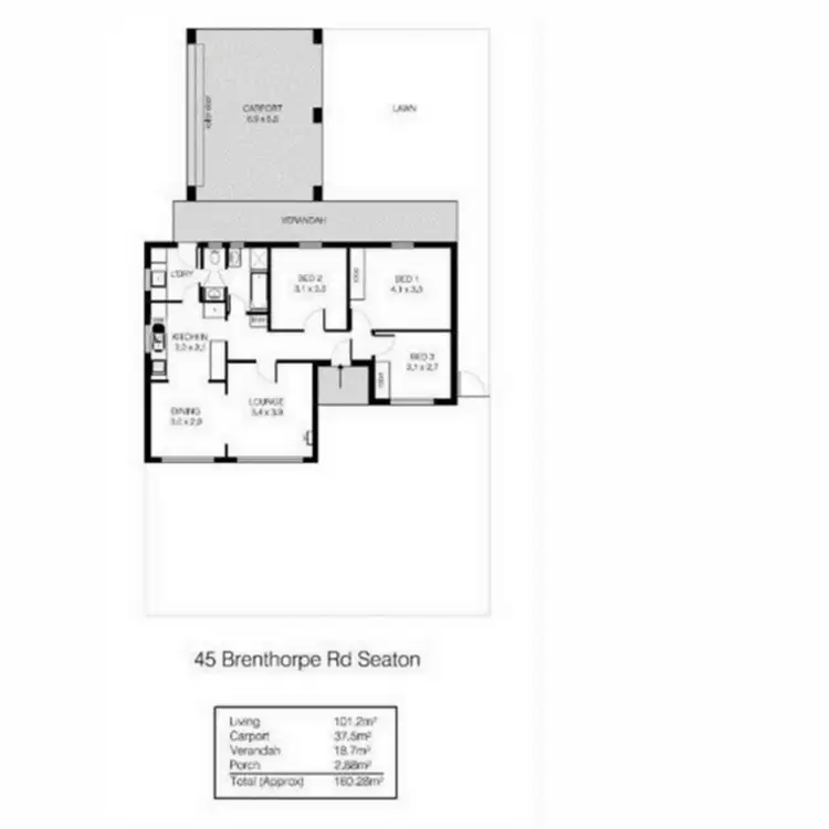 Floorplan of Homely unit listing, 45 Brenthorpe Road, Seaton SA 5023