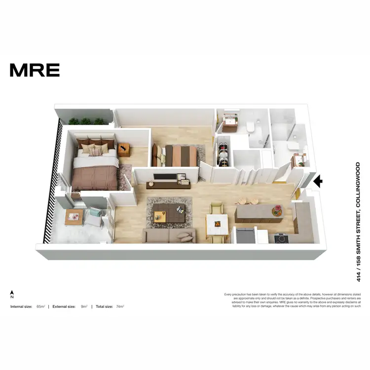 Floorplan of Homely apartment listing, 414/158 Smith Street, Collingwood VIC 3066