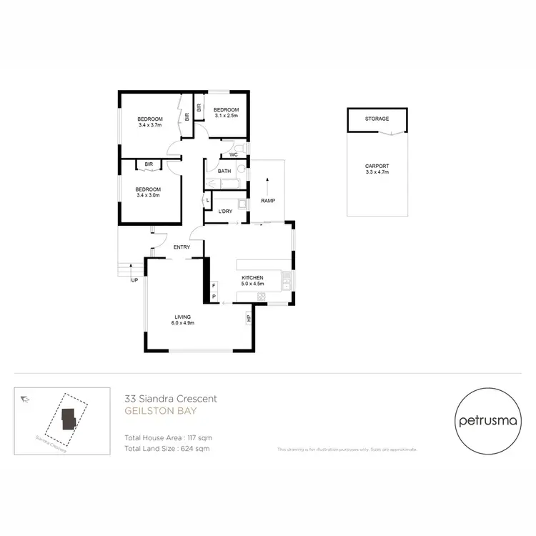 Floorplan of Homely house listing, 33 Siandra Crescent, Geilston Bay TAS 7015