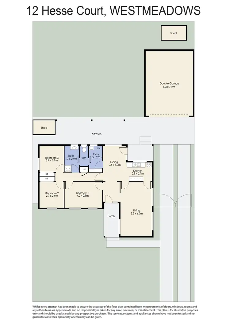 Floorplan of Homely house listing, 12 Hesse Court, Westmeadows VIC 3049