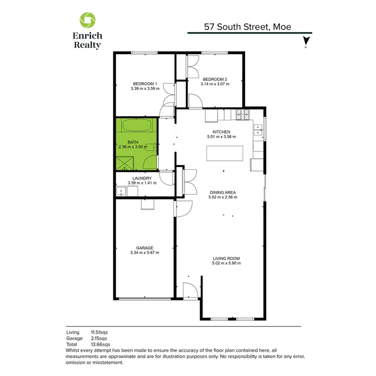 Floorplan of Homely townhouse listing, 57 South Street, Moe VIC 3825