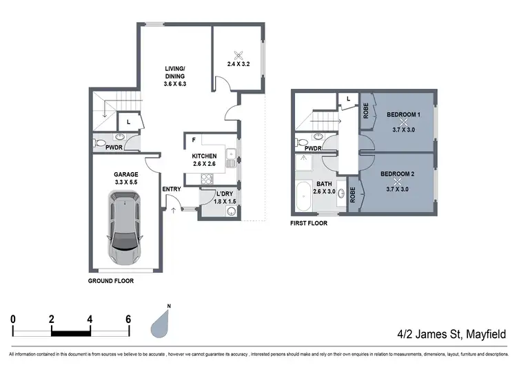 Floorplan of Homely townhouse listing, 4/2 James Street, Mayfield NSW 2304