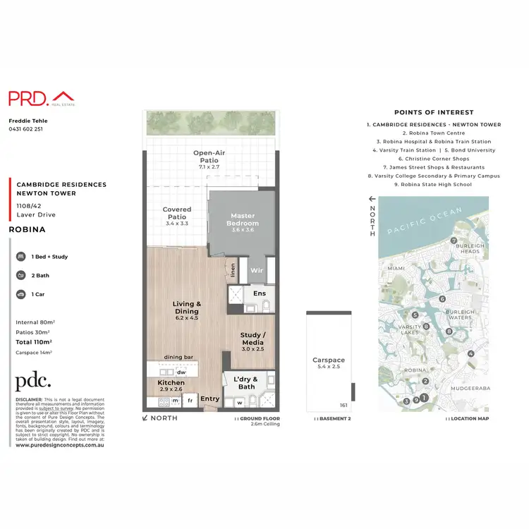 Floorplan of Homely unit listing, 1108/42 Laver Drive, Robina QLD 4226