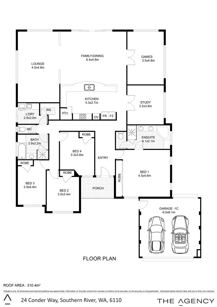 Floorplan of Homely house listing, 24 Conder Way, Southern River WA 6110