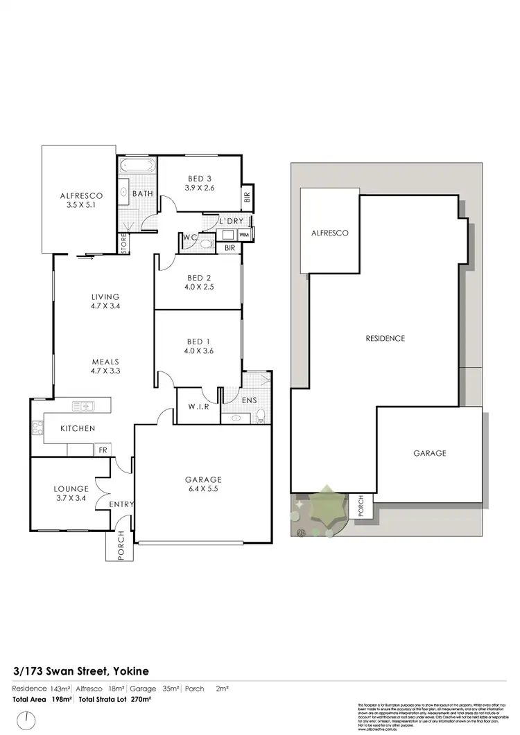 Floorplan of Homely house listing, 3/173 Swan Street, Yokine WA 6060