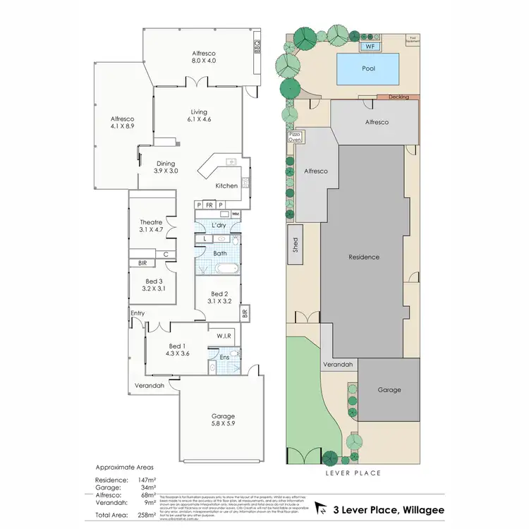Floorplan of Homely house listing, 3 Lever Place, Willagee WA 6156