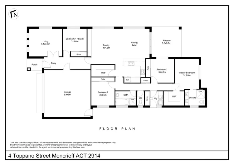 Floorplan of Homely house listing, 4 Toppano Street, Moncrieff ACT 2914