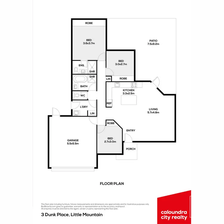 Floorplan of Homely house listing, 3 Dunk Place, Little Mountain QLD 4551