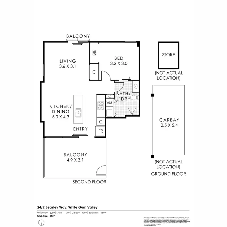 Floorplan of Homely apartment listing, 24/2 Beazley Way, White Gum Valley WA 6162
