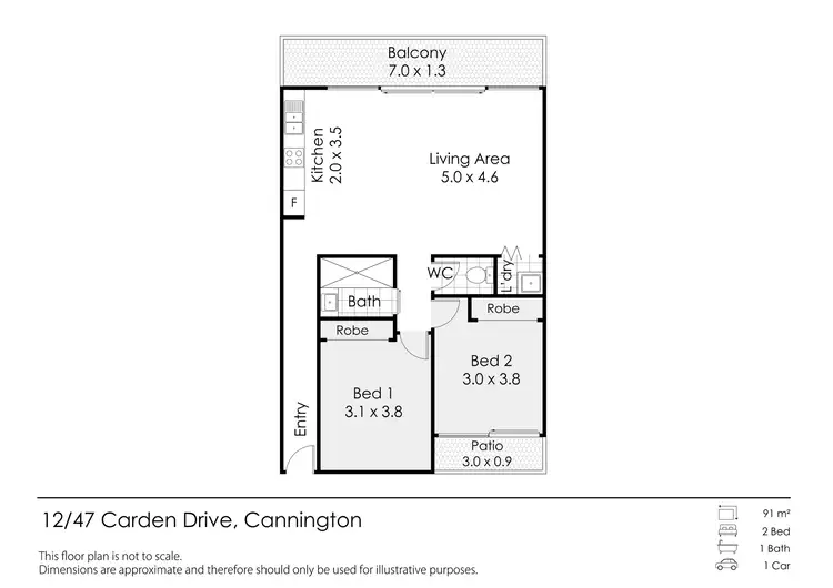 Floorplan of Homely apartment listing, 12/47 Carden Drive, Cannington WA 6107