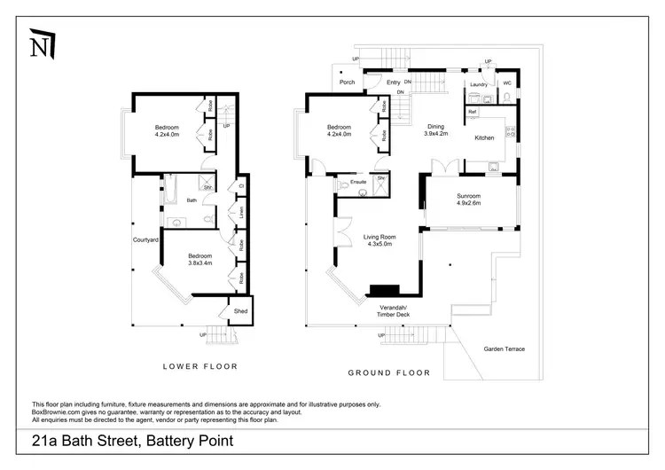 Floorplan of Homely house listing, 21a Bath Street, Battery Point TAS 7004
