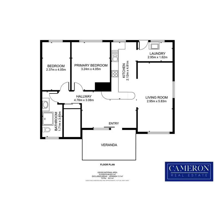 Floorplan of Homely unit listing, 1/86 Keith Royal Drive, Marcoola QLD 4564