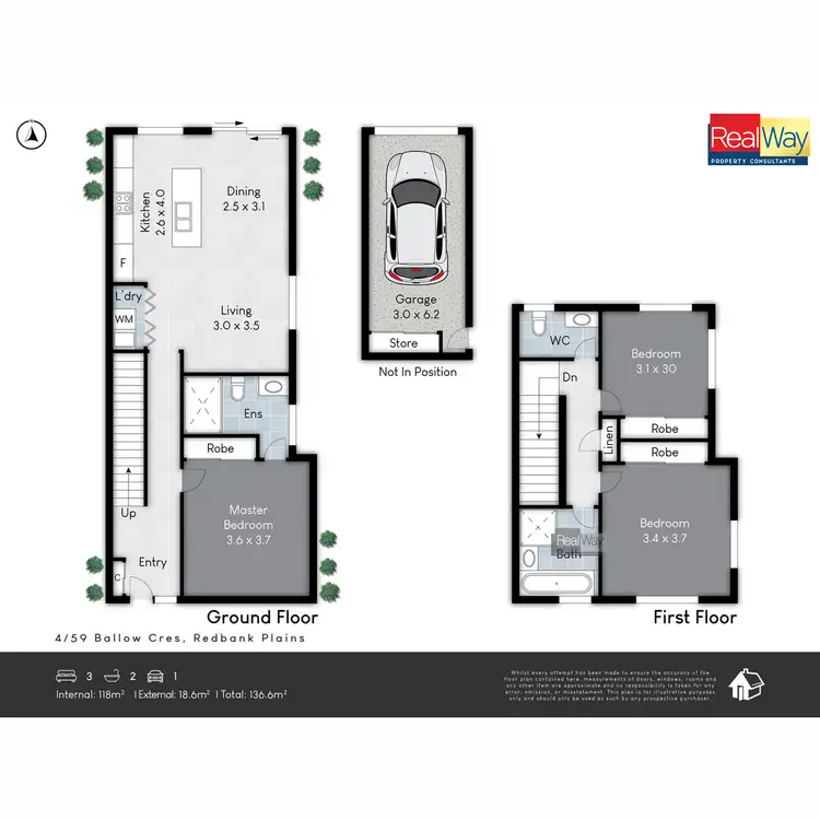 Floorplan of Homely townhouse listing, 4/59 Ballow Crescent, Redbank Plains QLD 4301