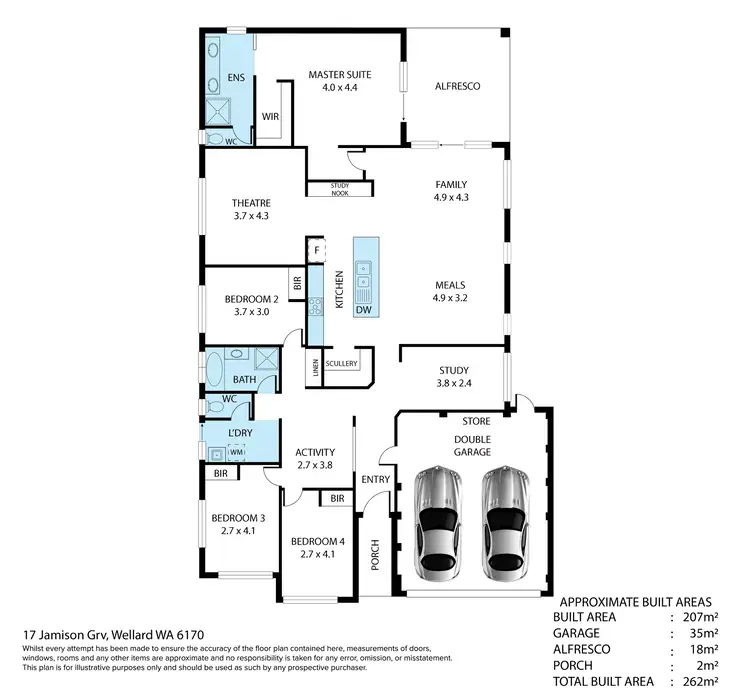 Floorplan of Homely house listing, 17 Jamison Grove, Wellard WA 6170