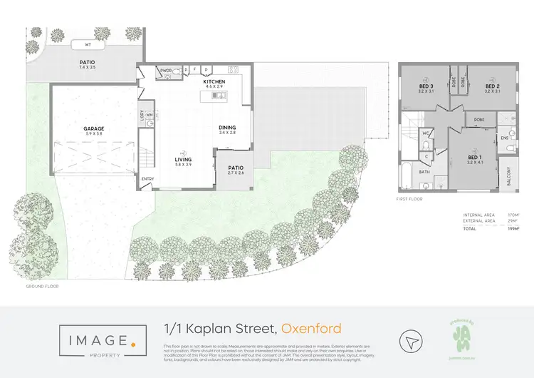 Floorplan of Homely semi-detached listing, 1/1 Kaplan Street, Oxenford QLD 4210
