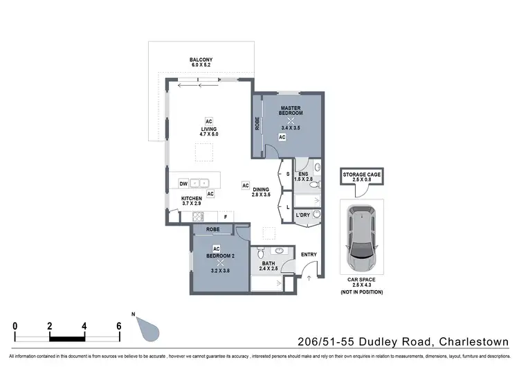 Floorplan of Homely apartment listing, 206/51 Dudley Road, Charlestown NSW 2290
