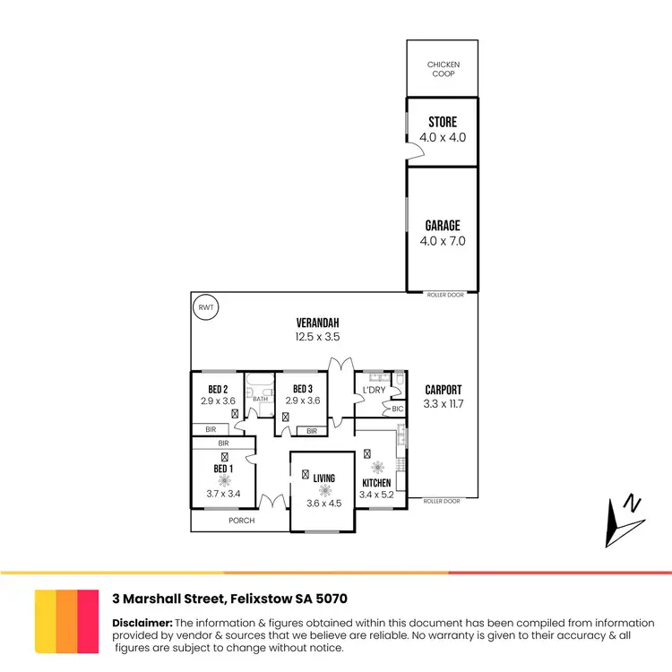 Floorplan of Homely house listing, 3 Marshall Street, Felixstow SA 5070