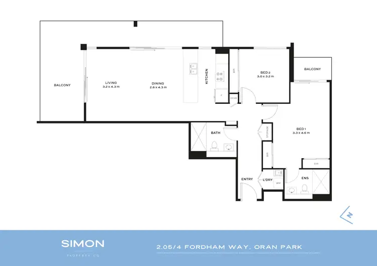 Floorplan of Homely apartment listing, 2.05/4 Fordham Way, Oran Park NSW 2570