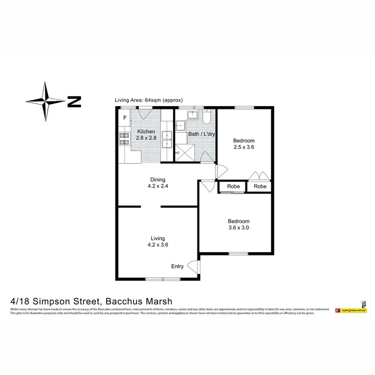 Floorplan of Homely unit listing, 4/18 Simpson Street, Bacchus Marsh VIC 3340