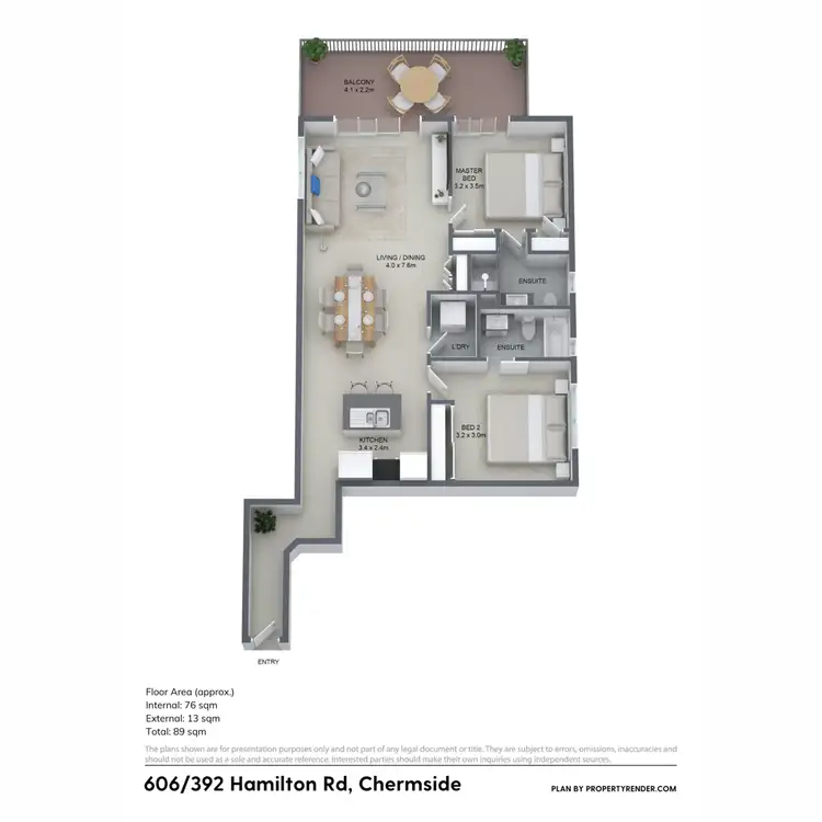 Floorplan of Homely apartment listing, 606/392 Hamilton Road, Chermside QLD 4032