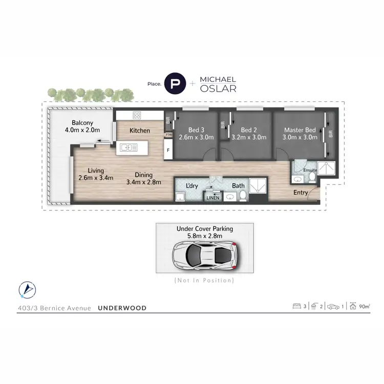 Floorplan of Homely apartment listing, 203/3 Bernice Avenue, Underwood QLD 4119