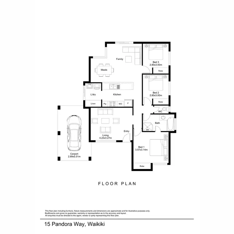 Floorplan of Homely house listing, 15 Pandora Way, Waikiki WA 6169