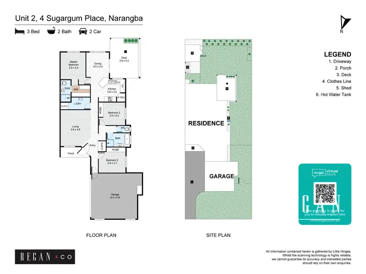 Floorplan of Homely semi-detached listing, 2/4 Sugargum Place, Narangba QLD 4504
