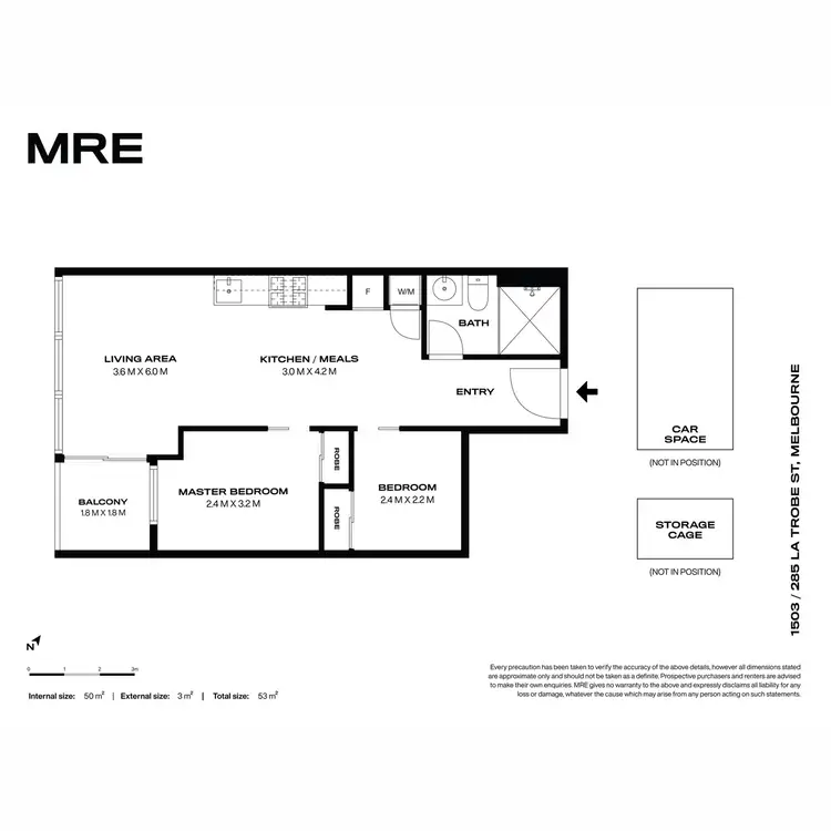 Floorplan of Homely apartment listing, 1503/285 La Trobe Street, Melbourne VIC 3000