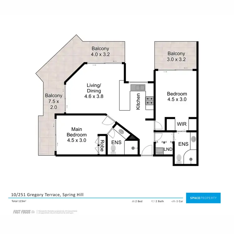 Floorplan of Homely apartment listing, 10/251 Gregory Terrace, Spring Hill QLD 4000