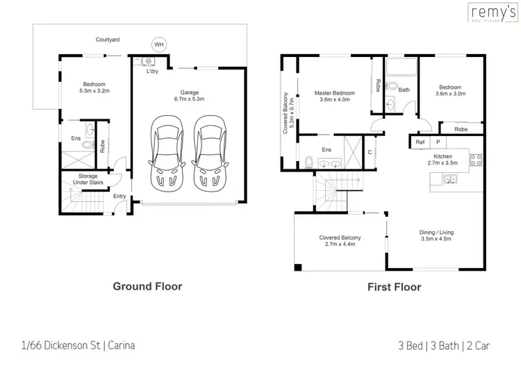 Floorplan of Homely townhouse listing, 66 Dickenson Street, Carina QLD 4152