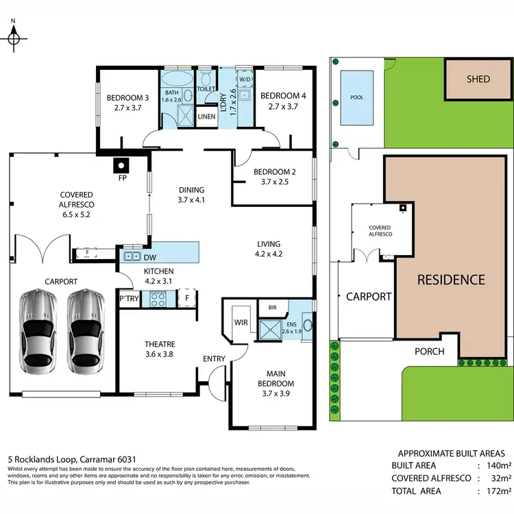 Floorplan of Homely house listing, 5 Rocklands Loop, Carramar WA 6031