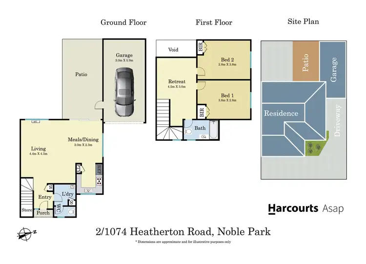 Floorplan of Homely townhouse listing, 2/1074 Heatherton Road, Noble Park VIC 3174