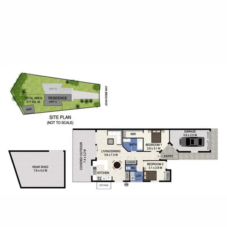 Floorplan of Homely semi-detached listing, 1/14 John Robb  Way, Cudgen NSW 2487