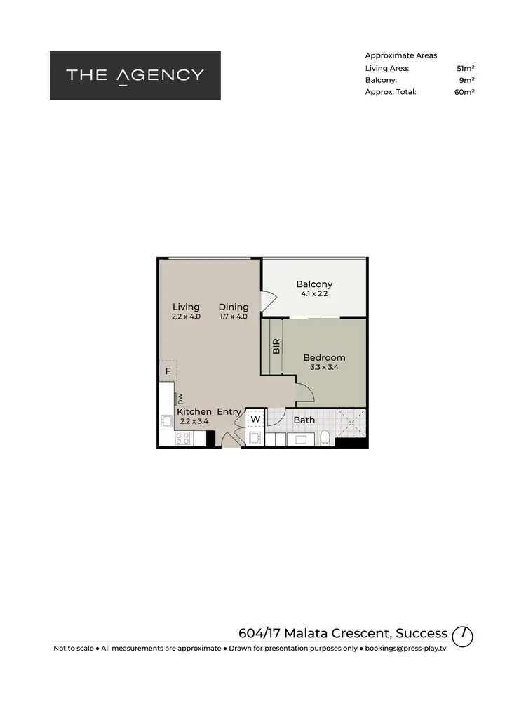 Floorplan of Homely apartment listing, 604/17 Malata Crescent, Success WA 6164