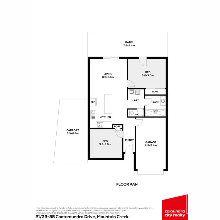 Floorplan of Homely unit listing, 21/33-35 Cootamundra Drive, Mountain Creek QLD 4557