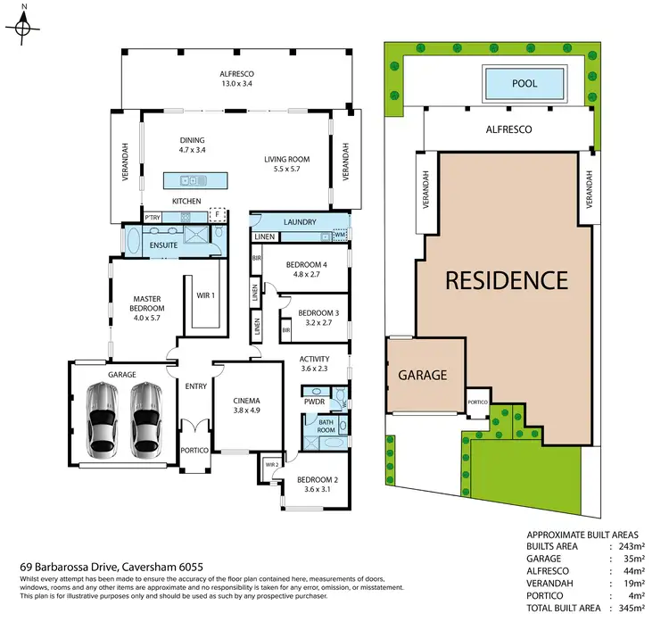 Floorplan of Homely house listing, 69 Barbarossa Drive, Caversham WA 6055
