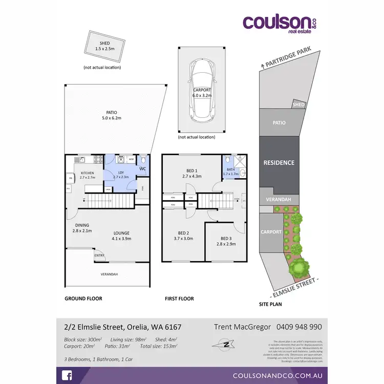 Floorplan of Homely apartment listing, 2/2 Elmslie Street, Orelia WA 6167
