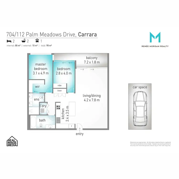 Floorplan of Homely apartment listing, 704/112 Palm Meadows Drive, Carrara QLD 4211