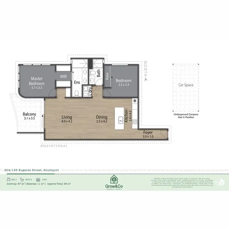 Floorplan of Homely unit listing, 204/135 Eugaree Street, Southport QLD 4215
