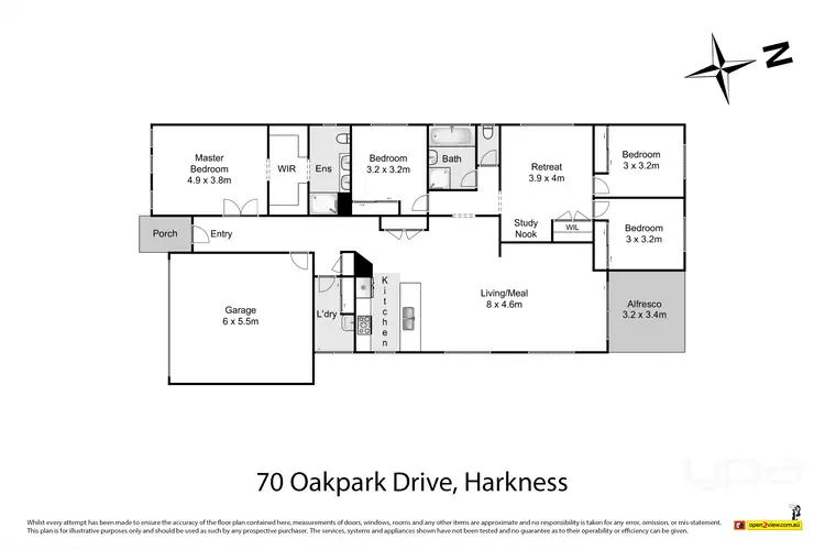 Floorplan of Homely house listing, 70 Oakpark Drive, Harkness VIC 3337