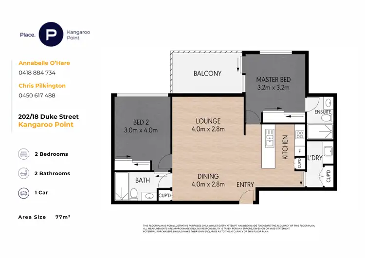 Floorplan of Homely apartment listing, 202/18 Duke Street, Kangaroo Point QLD 4169