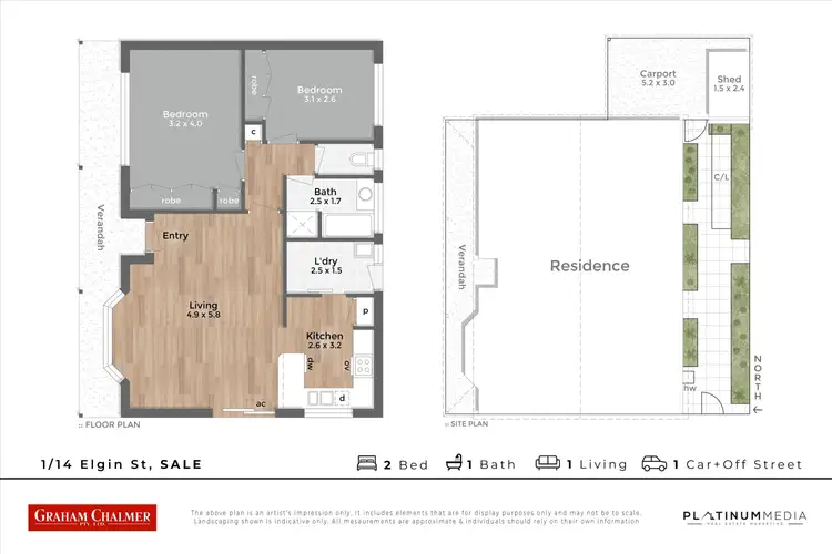 Floorplan of Homely unit listing, 1/14 Elgin Street, Sale VIC 3850