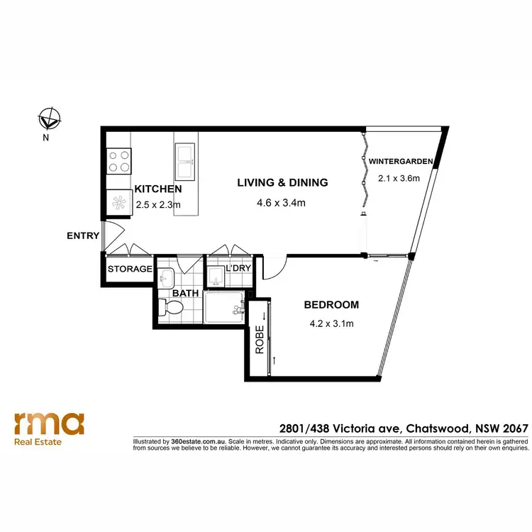 Floorplan of Homely apartment listing, 2801/438 Victoria Avenue, Chatswood NSW 2067