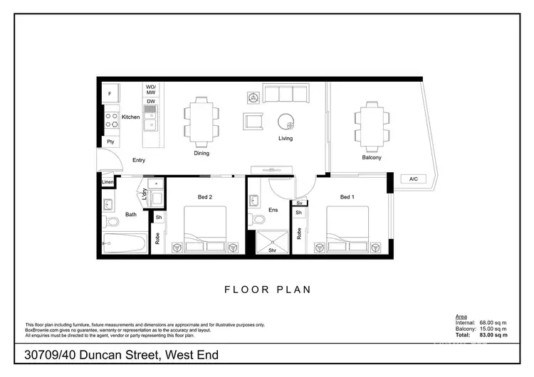 Floorplan of Homely apartment listing, 30709/40 Duncan Street, West End QLD 4101