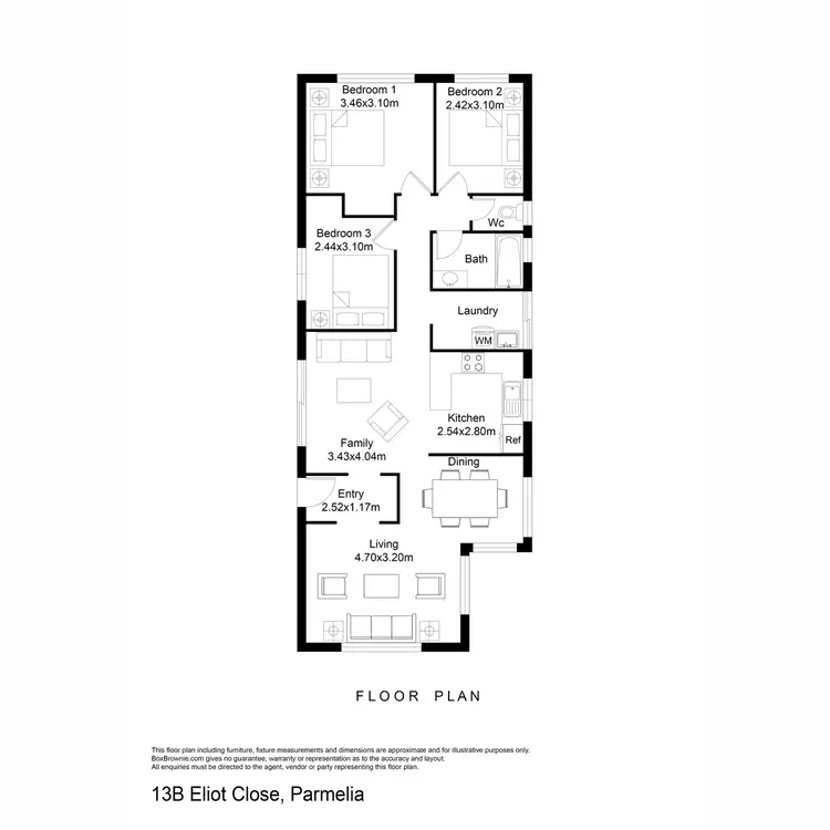 Floorplan of Homely house listing, 13B Eliot Close, Parmelia WA 6167