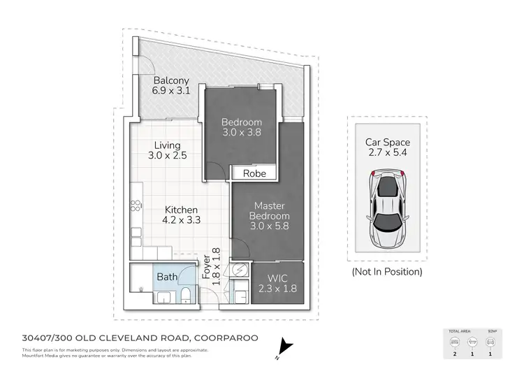 Floorplan of Homely apartment listing, 30407/300 Old Cleveland Road, Coorparoo QLD 4151