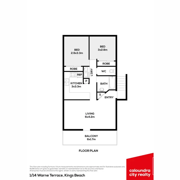 Floorplan of Homely unit listing, 1/14 Warne Terrace, Kings Beach QLD 4551